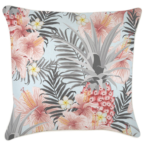 Cushion Cover-Coastal Fringe Natural-Zig Zag Blush-35cm x 50cm