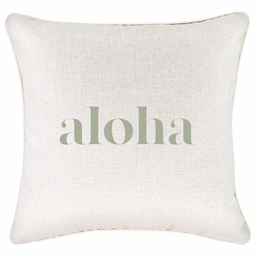 Indoor Outdoor Cushion Cover With Piping Aloha Sage