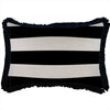 Cushion Cover-Coastal Fringe Black-Solid Natural-45cm x 45cm