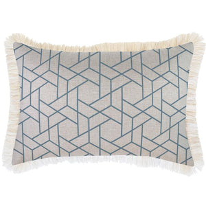 Cushion Cover-Coastal Fringe-Milan Blue-35cm x 50cm