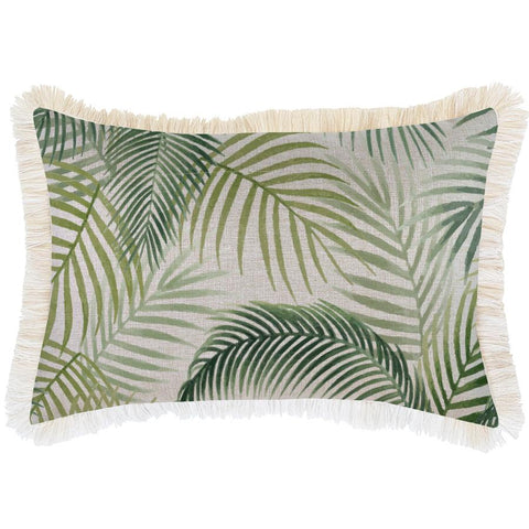 Cushion Cover-Coastal Fringe Black-Palm Trees Black-60cm x 60cm