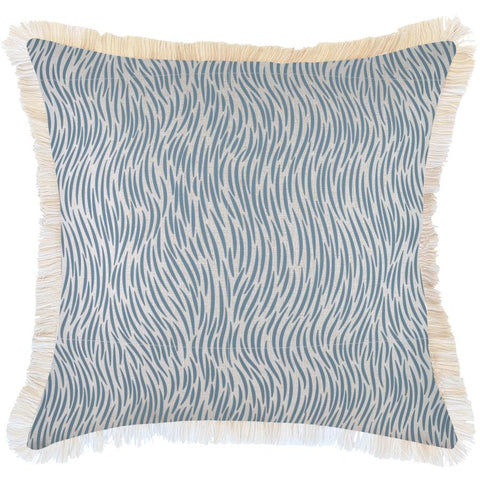 Cushion Cover-Coastal Fringe-Wild Blue-35cm x 50cm