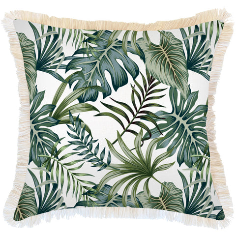 Cushion Cover-Coastal Fringe-Wild Green-60cm x 60cm