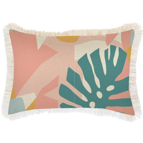 Cushion Cover-Coastal Fringe Natural-Peach-35cm x 50cm