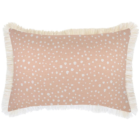 Cushion Cover-Coastal Fringe Natural-Seminyak Blush-35cm x 50cm