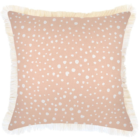Cushion Cover-Coastal Fringe-Paint Stripes Blush-60cm x 60cm
