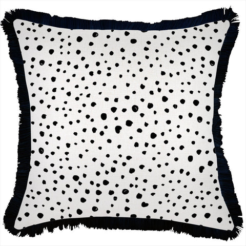 Cushion Cover-Coastal Fringe Black-Deck Stripe Black-45cm x 45cm