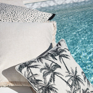 Cushion Cover Coastal Fringe Black Lunar 60cm x 60cmVP20  Lifestyle 2