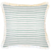 Cushion Cover-Coastal Fringe-Paint Stripes Pale Mint-45cm x 45cm
