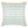 Cushion Cover-Coastal Fringe-Paint Stripes Pale Mint-45cm x 45cm