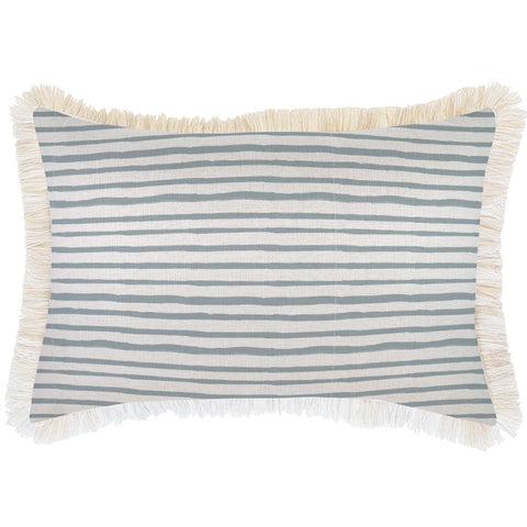 Cushion Cover-Coastal Fringe-Deck-Stripe-Smoke-60cm x 60cm