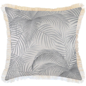 Cushion Cover-Coastal Fringe Natural-Seminyak Smoke-60cm x 60cm