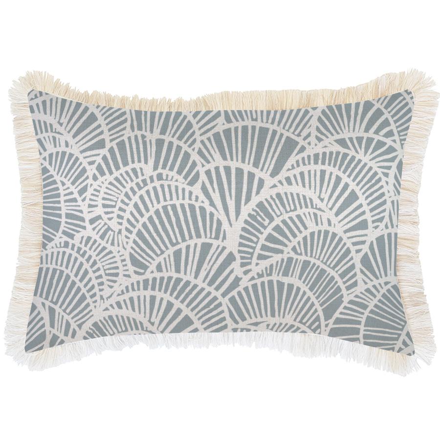 Cushion Cover-Coastal Fringe Natural-Positano Smoke-35cm x 50cm