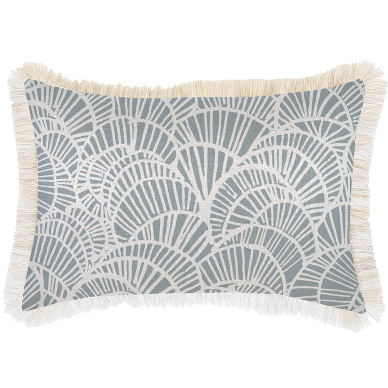 Cushion Cover-Coastal Fringe Natural-Positano Smoke-35cm x 50cm