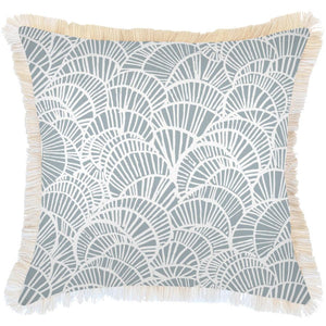 Cushion Cover-Coastal Fringe Natural-Positano Smoke-60cm x 60cm