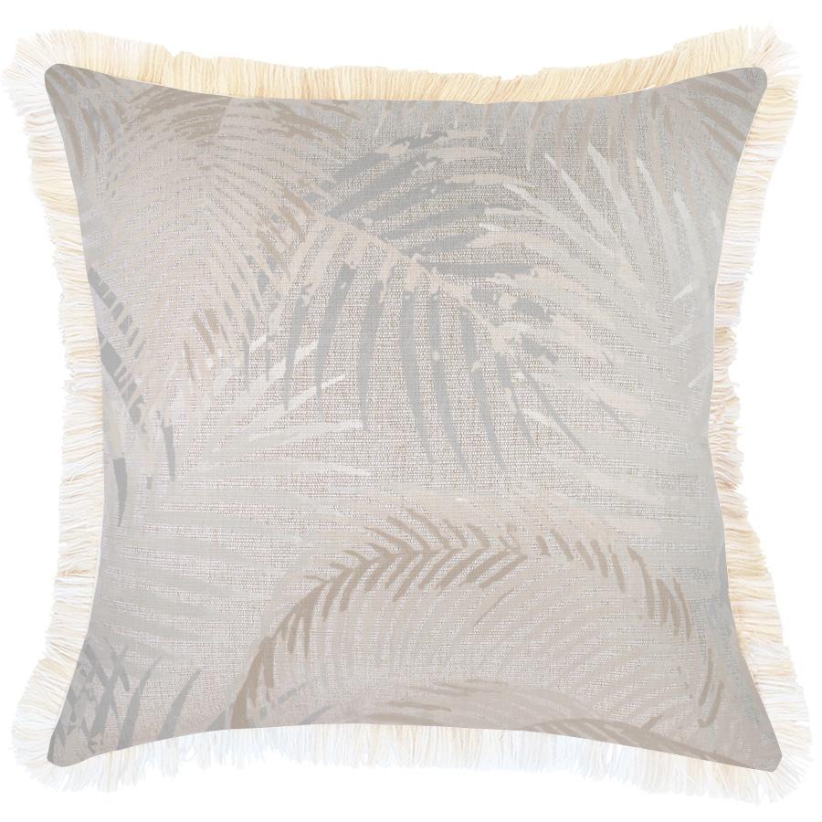 Cushion Cover-Coastal Fringe Natural-Seminyak Biscuit-45cm x 45cm