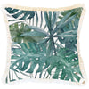 Cushion Cover-Coastal Fringe Black-Tall Palms Seafoam-35cm x 50cm