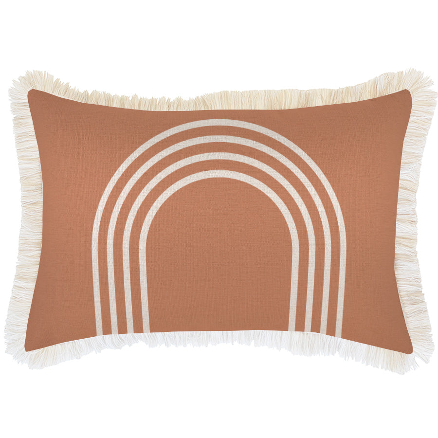 Cushion Cover-Coastal Fringe-Arch-Clay-35cm x 50cm