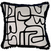 Cushion Cover-Coastal Fringe Black-Zig Zag Black-35cm x 50cm