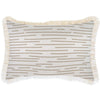 Cushion Cover-Coastal Fringe Natural-Side Stripe Peach-60cm x 60cm