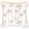Cushion Cover-Coastal Fringe-Tall-Palms-Beige-45cm x 45cm