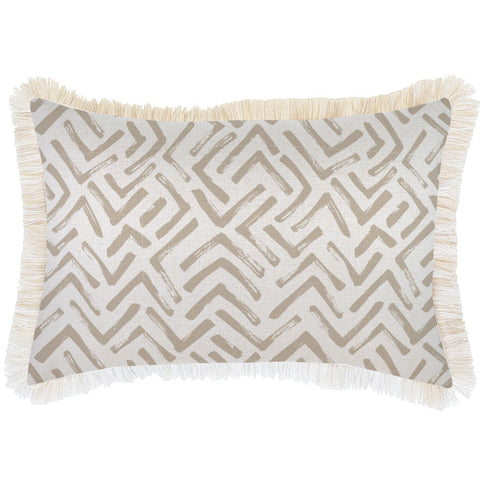 Cushion Cover-With Piping-Tribal-Beige-35cm x 50cm