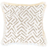 Cushion Cover-Coastal Fringe Natural-Hampton Stripe Beige-35cm x 50cm