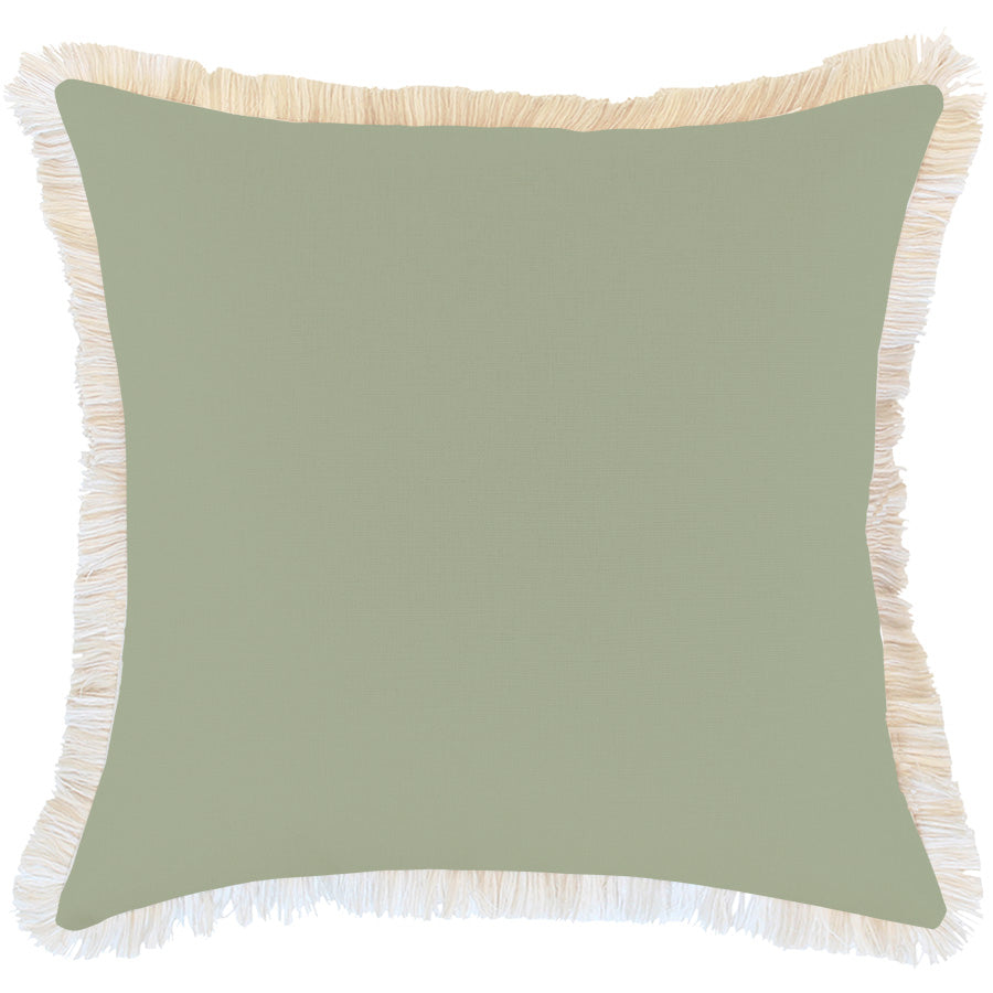 Cushion Cover-Coastal Fringe-Solid-Sage-60cm x 60cm