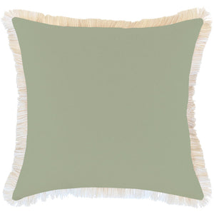 Cushion Cover-Coastal Fringe-Solid-Sage-60cm x 60cm