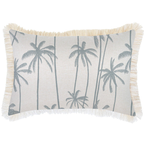 Cushion Cover-Coastal Fringe Natural-Seminyak Smoke-60cm x 60cm