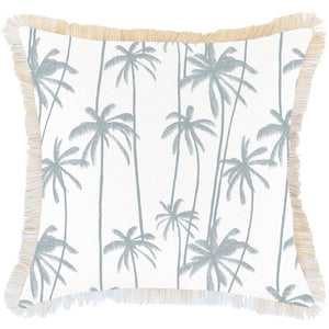 Cushion Cover-Coastal Fringe-Tall-Palms-Smoke-60cm x 60cm