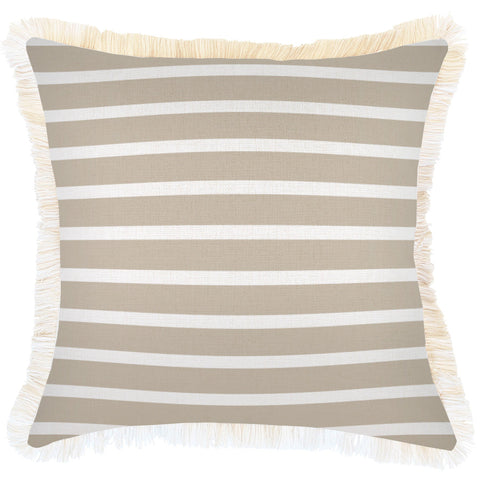 Cushion Cover-With Piping-Earth-Lines-Beige-45cm x 45cm