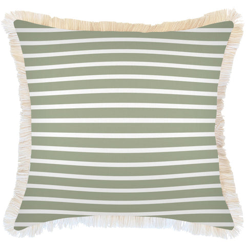 Cushion Cover-Coastal Fringe-Seminyak Green-45cm x 45cm