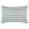 Cushion Cover-Coastal Fringe Black-Tall Palms Seafoam-45cm x 45cm