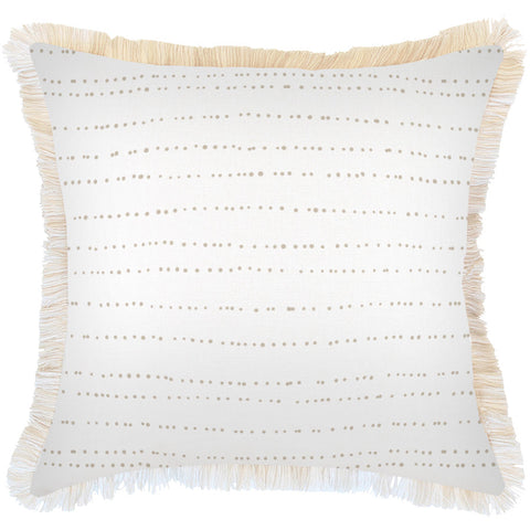 Cushion Cover-Coastal Fringe Natural-Coastal Coral Beige-35cm x 50cm