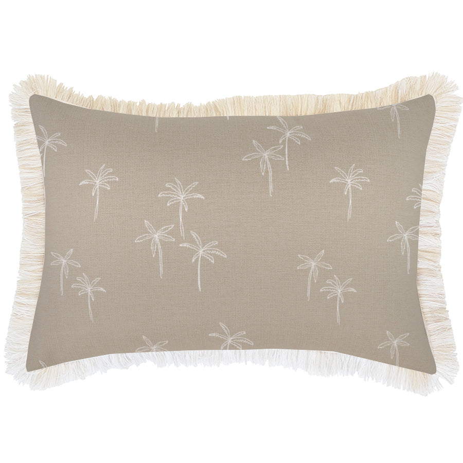 Cushion Cover-Coastal Fringe Natural-Palm Cove Beige-35cm x 50cm