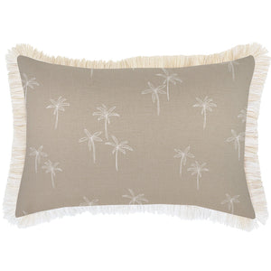 Cushion Cover-Coastal Fringe Natural-Palm Cove Beige-35cm x 50cm