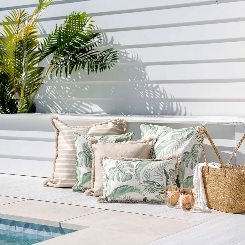 Cushion Cover-Coastal Fringe-Palm Cove Beige-45cm x 45cm