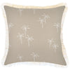 Cushion Cover-Coastal Fringe-Tall-Palms-Beige-60cm x 60cm