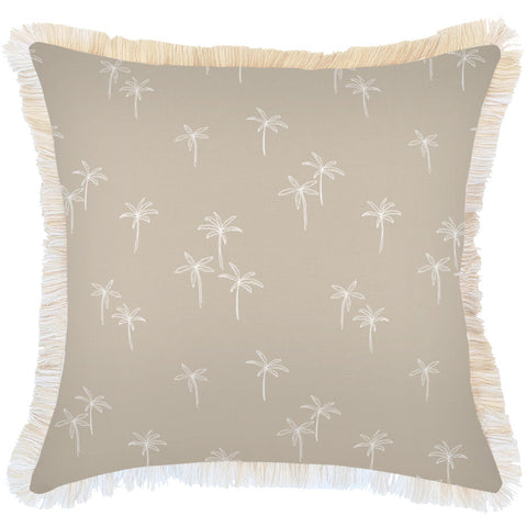 Cushion Cover-Coastal Fringe-Tribal-Beige-45cm x 45cm