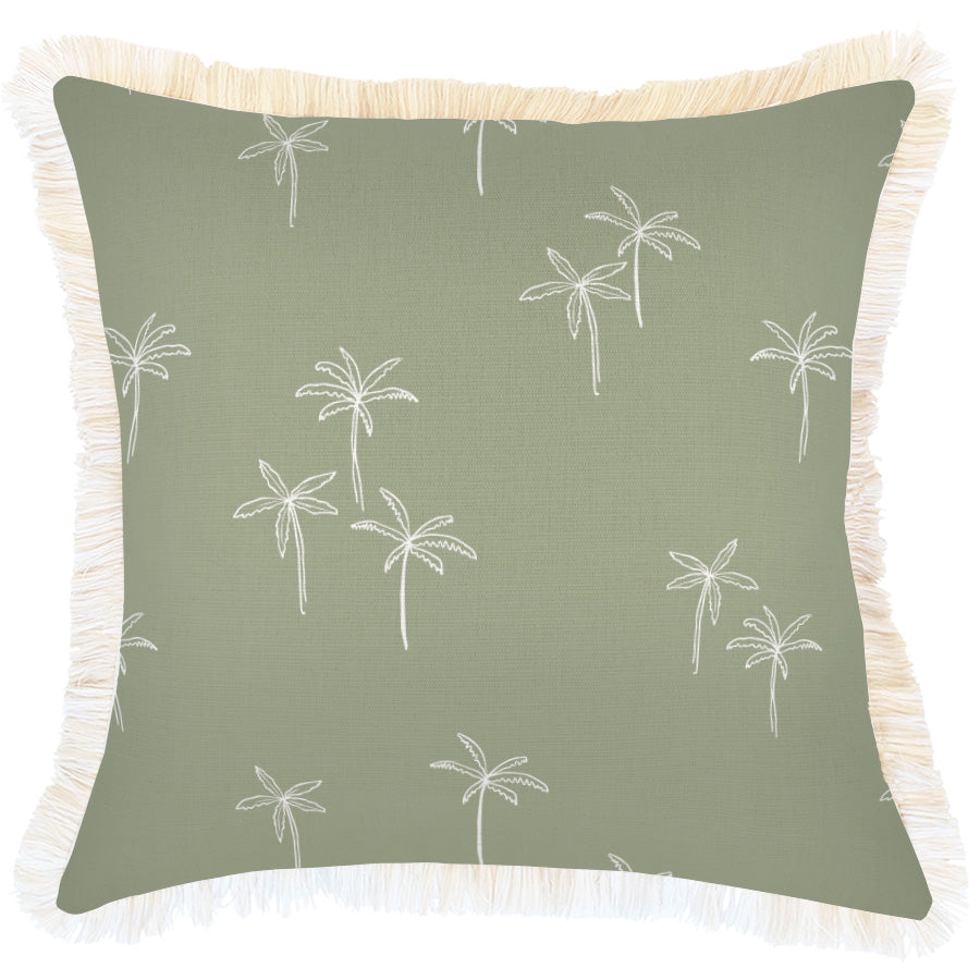 Cushion Cover-Coastal Fringe-Palm Cove Sage-45cm x 45cm
