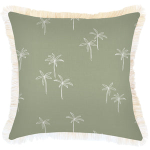 Cushion Cover-Coastal Fringe-Palm Cove Sage-45cm x 45cm