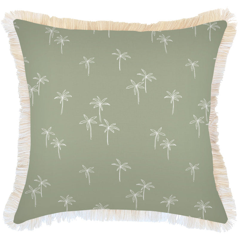 Cushion Cover-Coastal Fringe-Palm Cove Sage-60cm x 60cm