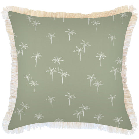 Cushion Cover-Coastal Fringe-Seminyak Green-45cm x 45cm
