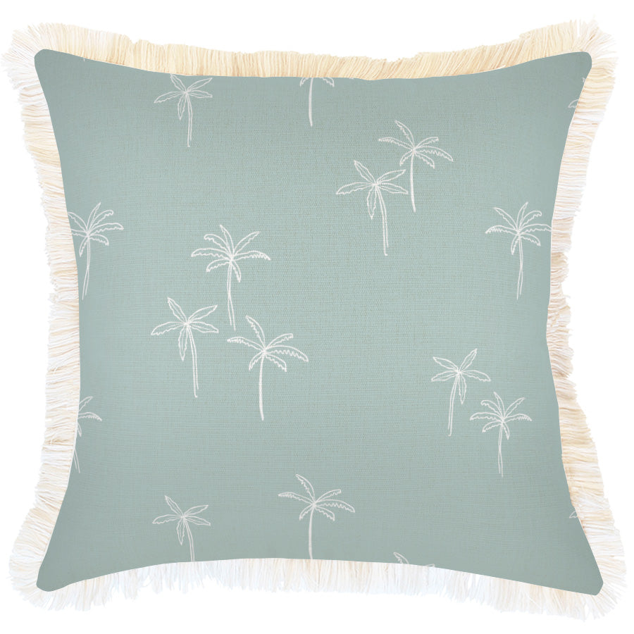 Cushion Cover-Coastal Fringe-Palm Cove Seafoam-45cm x 45cm