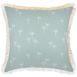 Cushion Cover-Coastal Fringe-Palm Cove Seafoam-60cm x 60cm