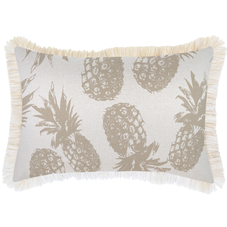 Cushion Cover-Coastal Fringe Natural-Pineapples Beige-35cm x 50cm