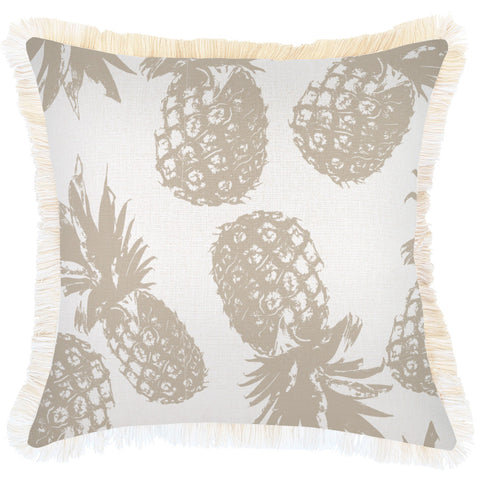 Cushion Cover-Coastal Fringe-Tribal-Beige-45cm x 45cm