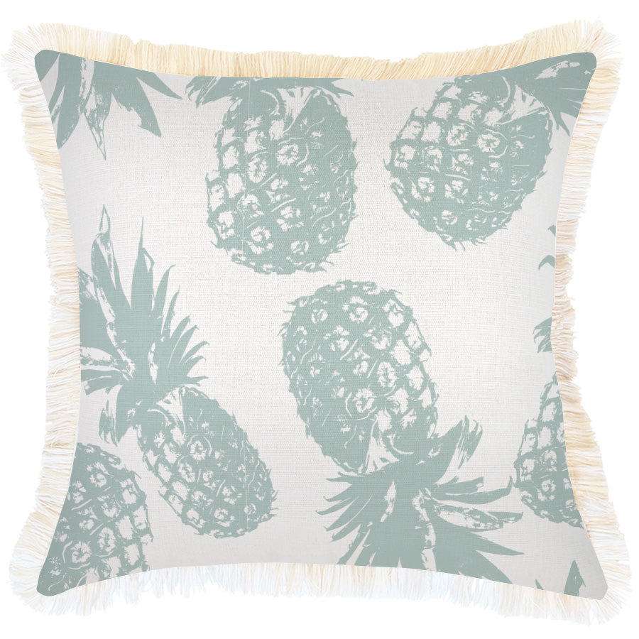 Cushion Cover-Coastal Fringe-Pineapples Seafoam-45cm x 45cm