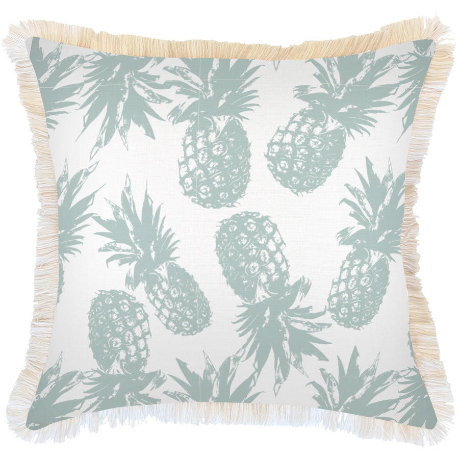 Cushion Cover-Coastal Fringe-Pineapples Seafoam-60cm x 60cm